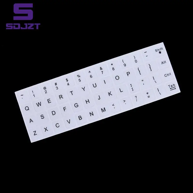 1pc English Keyboard Replacement Stickers White on Black Any PC Computer Laptop