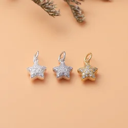 S925 Sterling silver gold plated pentagram pendant ring bracelet necklace jewelry made of charm accessories