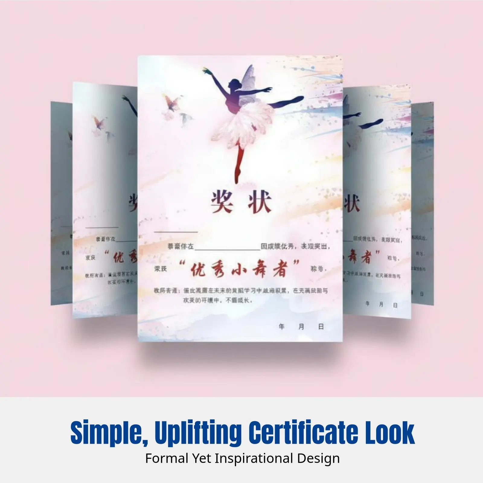 

Dance Certificate, customizable upright honor Young Artist, School Training, In Stock