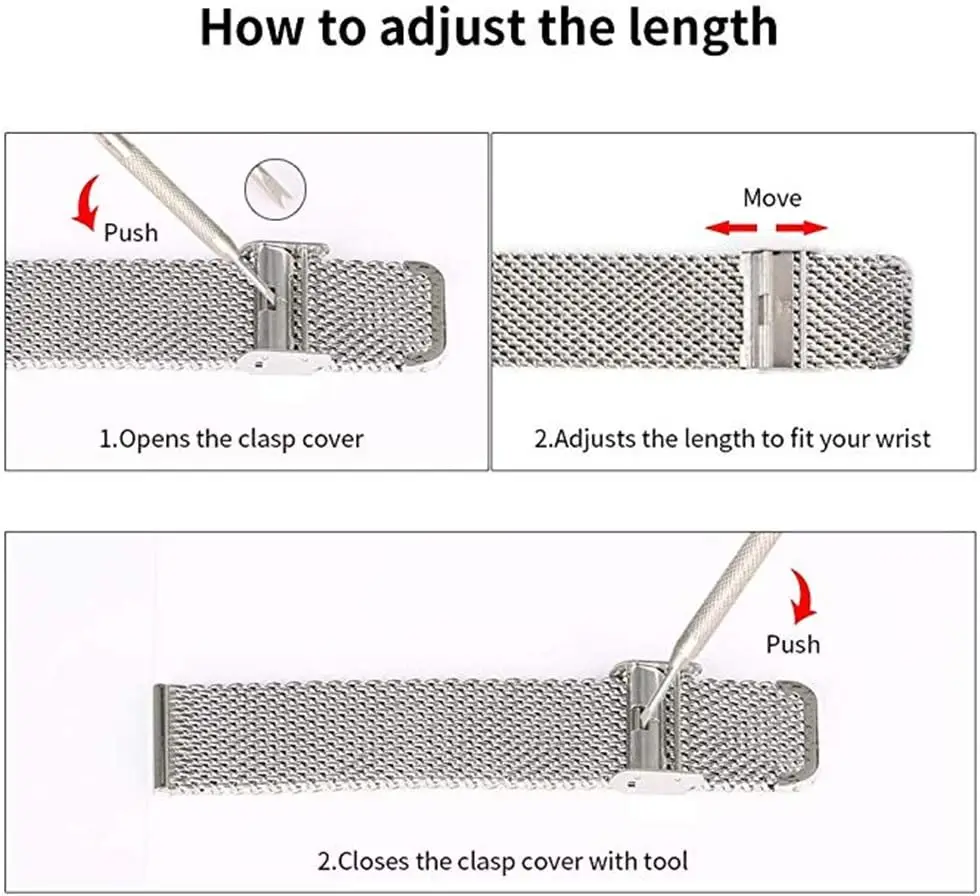 14/16/18/20/22mm Universal Milanese Watchband Quick Release Watch Band Mesh Stainless Steel Strap Wrist Belt Bracelet Silver