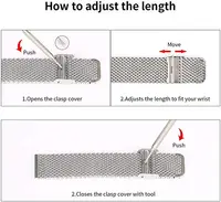14/16/18/20/22mm Bracelet de montre milanais universel Bracelet de montre à dégagement rapide maille Bracelet en acier inoxydable Bracelet de ceinture en argent 5