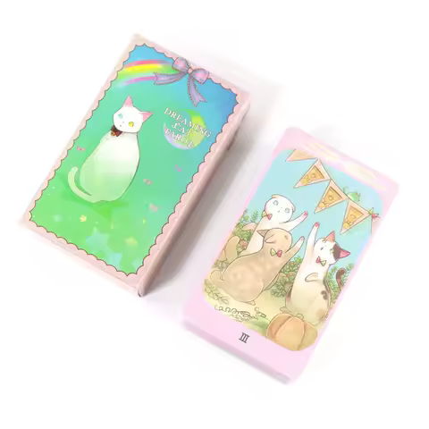 Dreaming Cat Tarot Cards Cute Cat Design Tarot Card Deck For Holiday Gift Family Party Entertainment Board Game