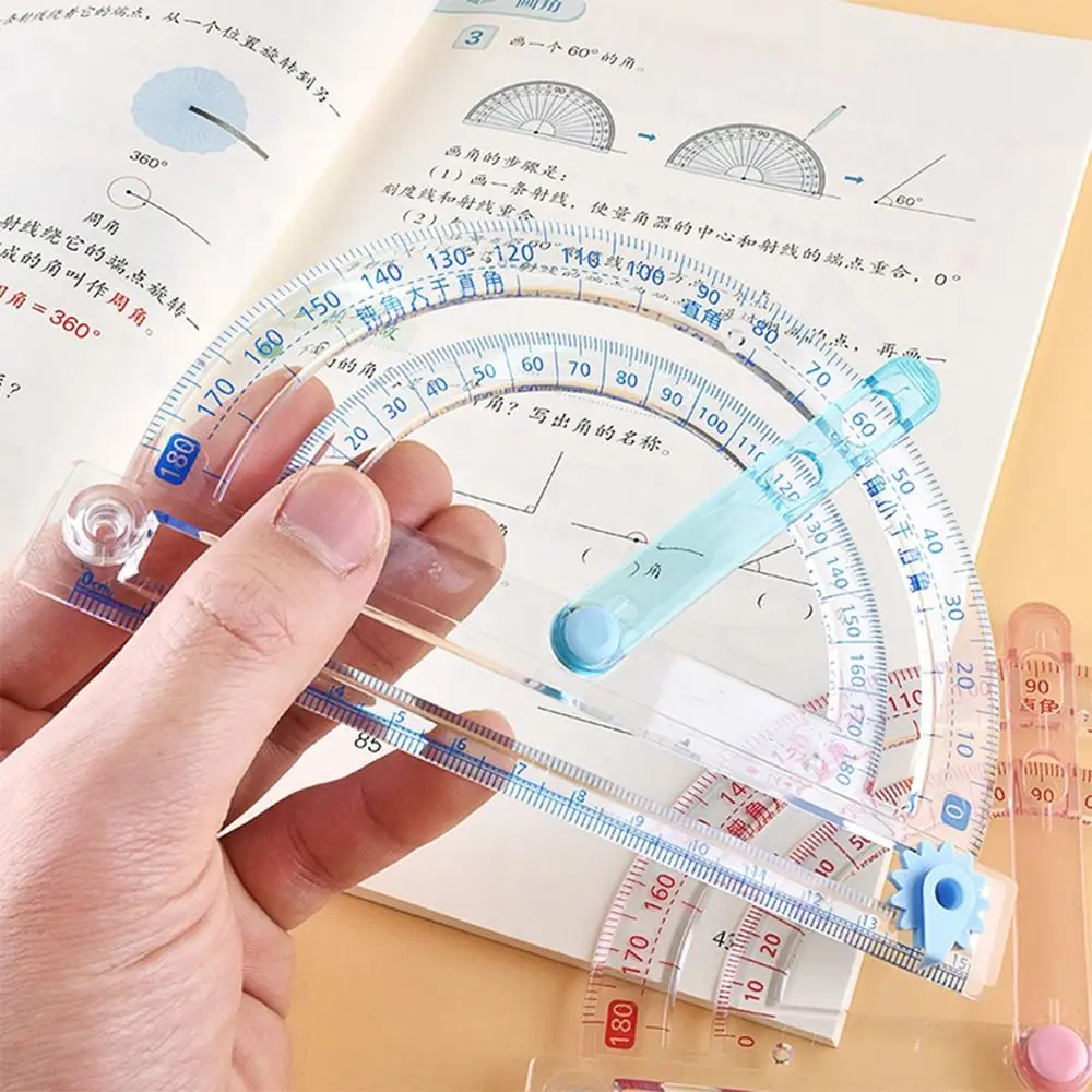 Plastic Bevel Protractor Multi-Function Draw Circle Tool Circle/Corner Drawing Tool Activity Corner Demonstrator Student