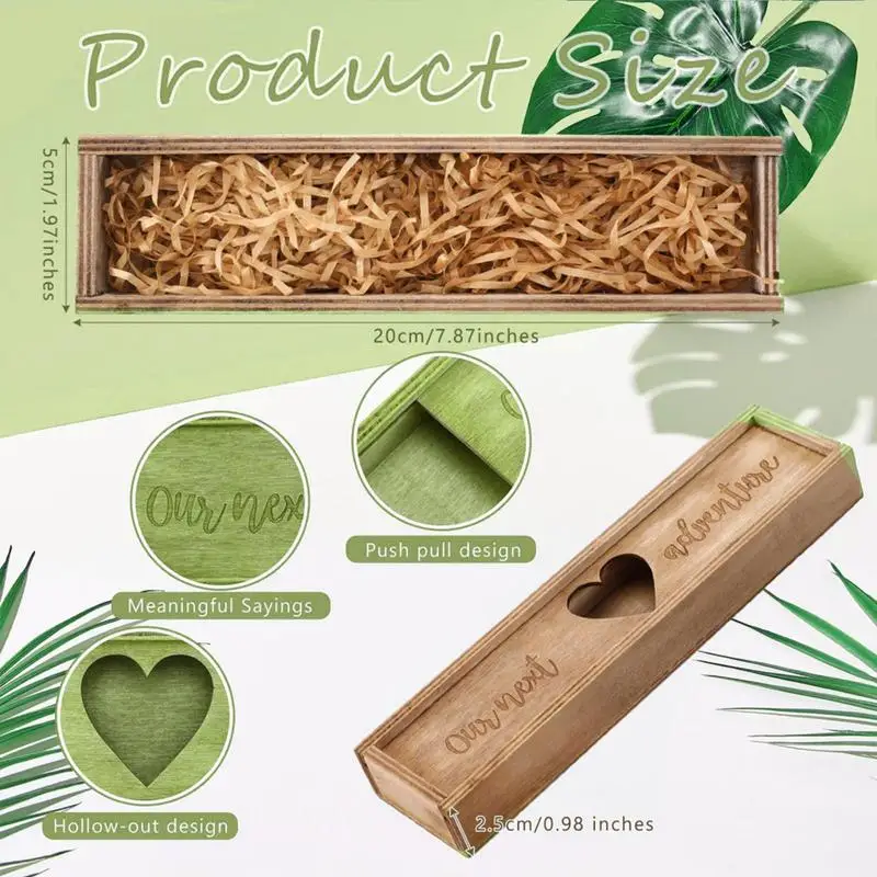 Pregnancy Wooden Announcement Gifts Pregnancy Test Keepsake Box with Slide Cover Surprise Announcement Gift with Word to Husband