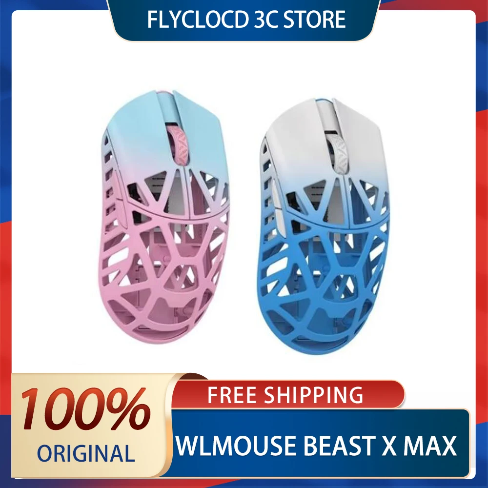 Wlmouse Beast x Max Wireless Mouse Magnesium Alloy Hollow Out Bluetooth Mouse Lightweight Mouse Fps Gaming Office Mice Gifts