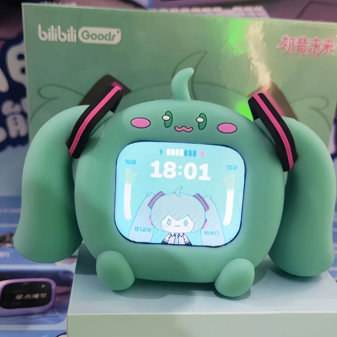 

Original Hatsune Miku Touch Screen Interactive Wireless Bluetooth Anime Peripheral Headset Gift Box Cube Face Lcd Gift Toy