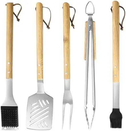 

5-Piece Heavy-Duty BBQ Set for Grilling Lovers – Perfect Gift for Men