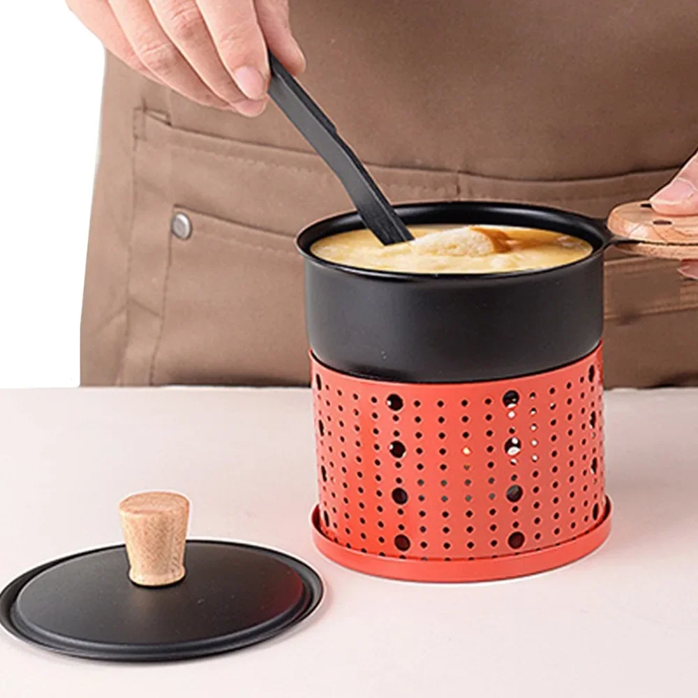 Cheese Raclette Fondue Pot Table Grill Cheese Ice Cream Chocolate Melting Hotpot Porcelain DIY Fondue Set Butter Melter Warmer