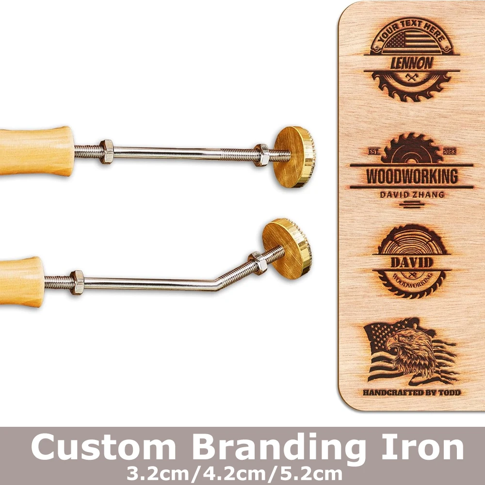 Personalisiertes Logo-Brandeisen, Anpassbares Handgehaltenes Heißprägewerkzeug, Prägeheizgerät für Holz, Leder, Kuchen, Kokosnuss, Lebensmittel, DIY-Werkzeuge