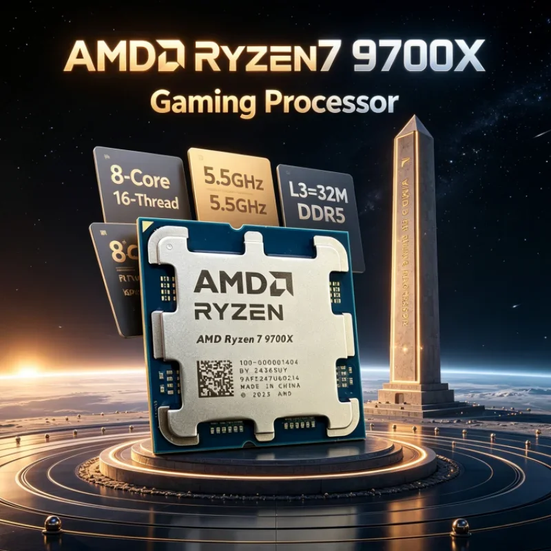 AMD Ryzen 7 9700X 8-Core 16-Thread Desktop Processor PCIe 5.0 65W L3=32M Up to 5.5GHz Socket AM5 3.8GHz DDR5 4NM