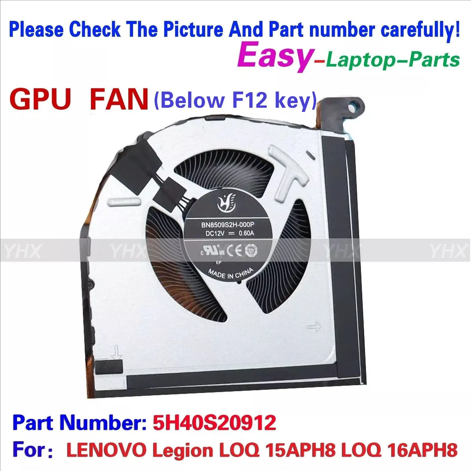 

Новый вентилятор охлаждения графического процессора для LENOVO Legion LOQ 15APH8 LOQ 16APH8 5H40S20912-