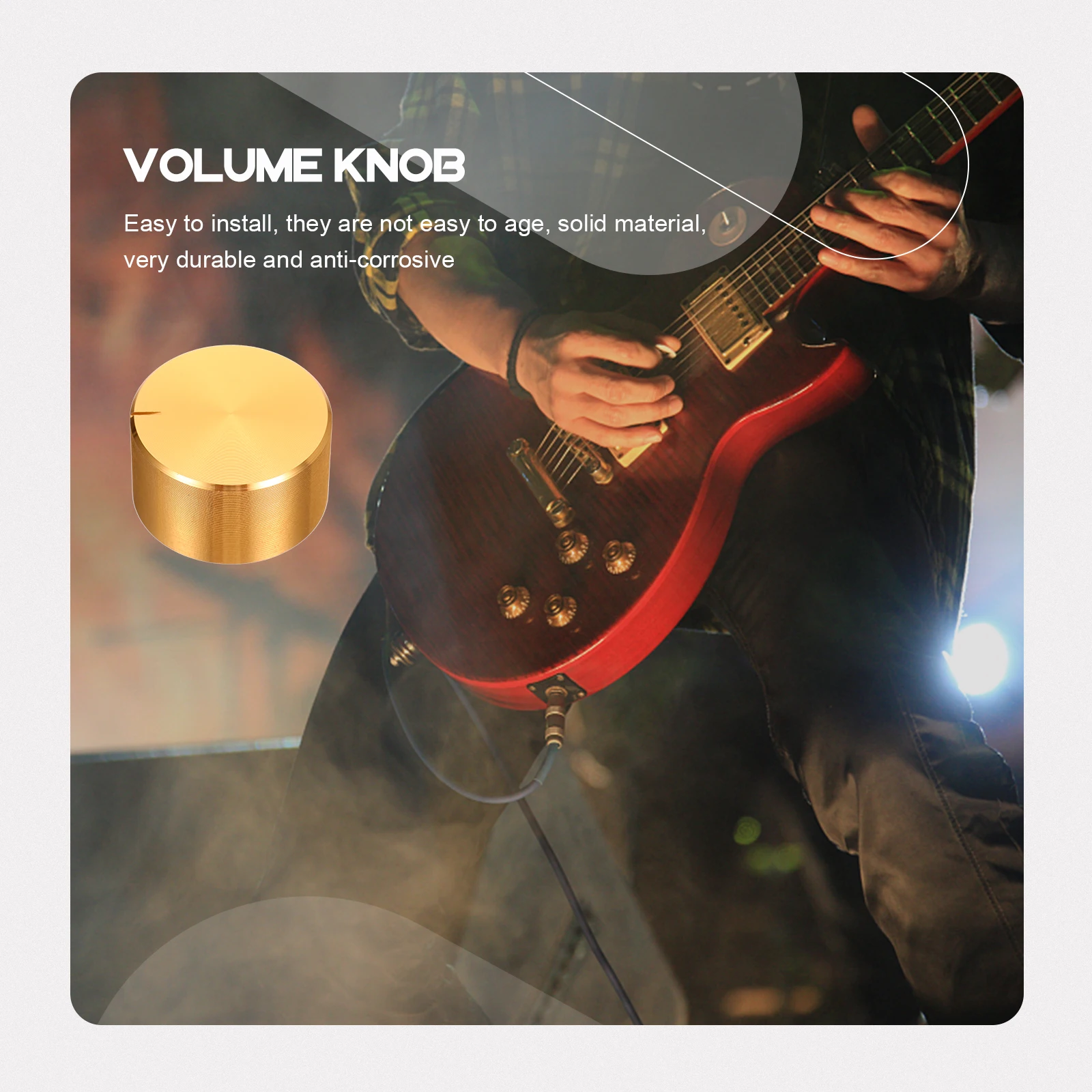 

Guitar Knob Round Volume Bass Knobs Amplifier Electric Parts Effects Crystal Universal Metal