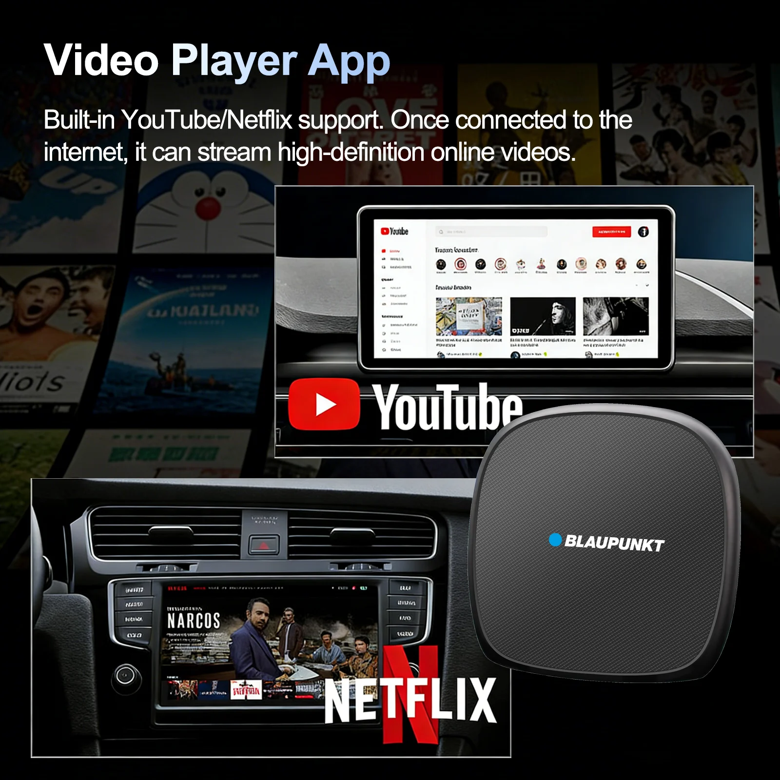 ANYFAR Android 13 Android Auto Wireless CarPlay AI TV Box QCM6115 8-Core Split Screen 64G 128G For Netflix Play Store