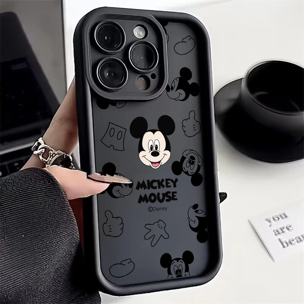 Disney Mickey Minnie Phone Case for OPPO A5 A7 A16 A17 A38 A53 A54 A55 A58 A72 A74 A76 A78 A94 A98 4G 5G Cover With Hand Strap