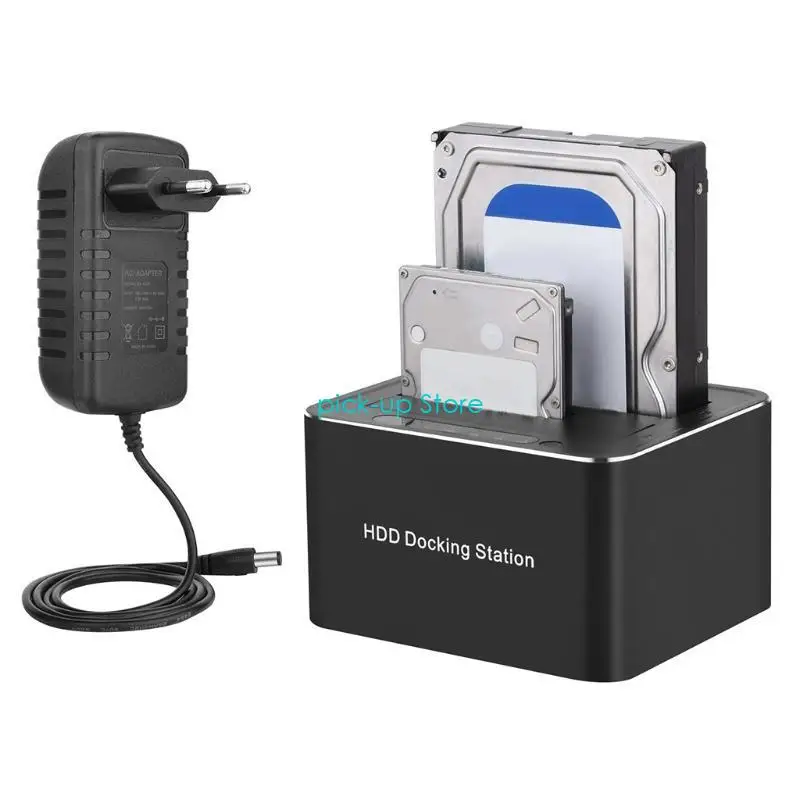 

Q5WA 5Gbps Fast Duplicator/Offline Clone HDD Enclosure Usb3.0 2-Disk Docking Station Hard Disk Dock Base One-key Backup