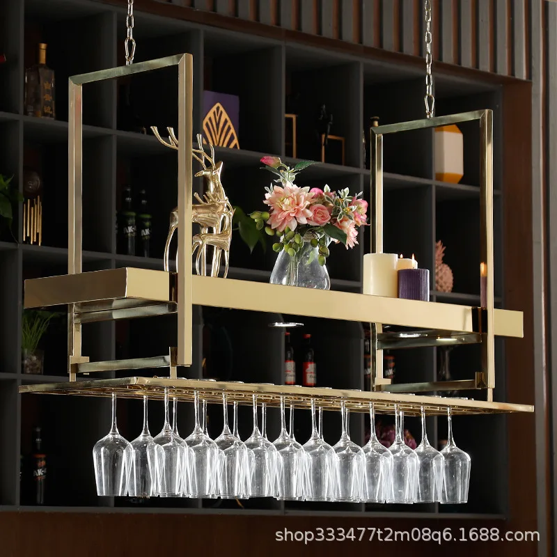 Bar hanger household red wine glass hanging household shelf wine rack upside down goblet rack light luxury wine rack