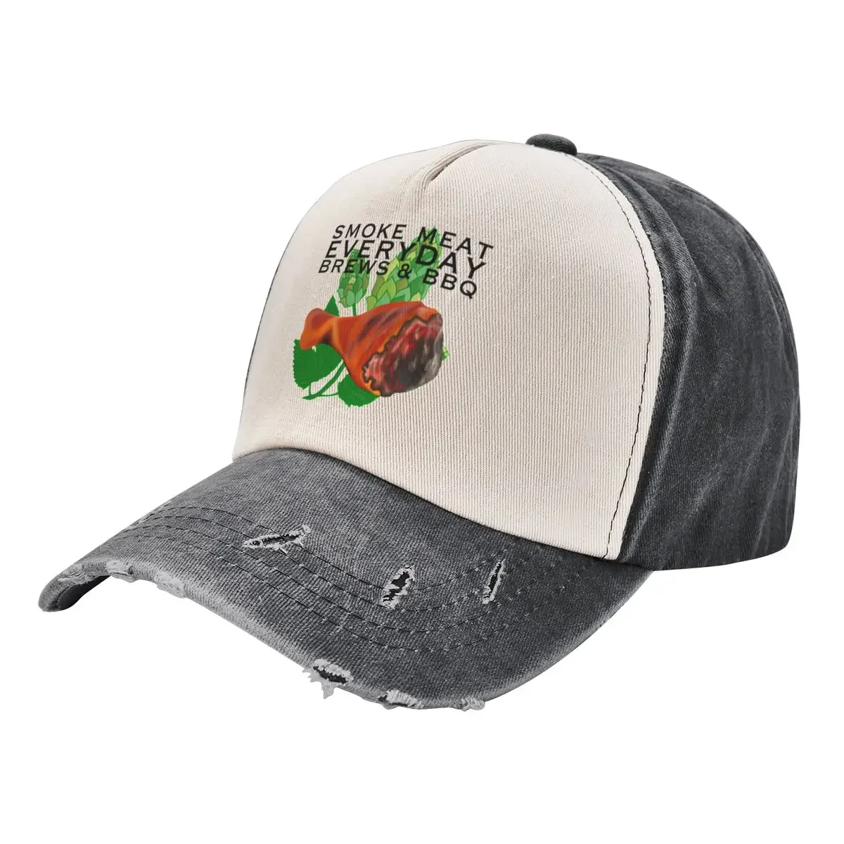 Smoke Meat Everyday - Brews & BBQ Baseball Cap Golf party Hat Men's Baseball Women's