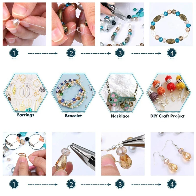 Jewelry Making DIY Bracelet Necklace Material Tool Pliers,Jewelry Set Getting Started,Bracelet,Earring Making Kit