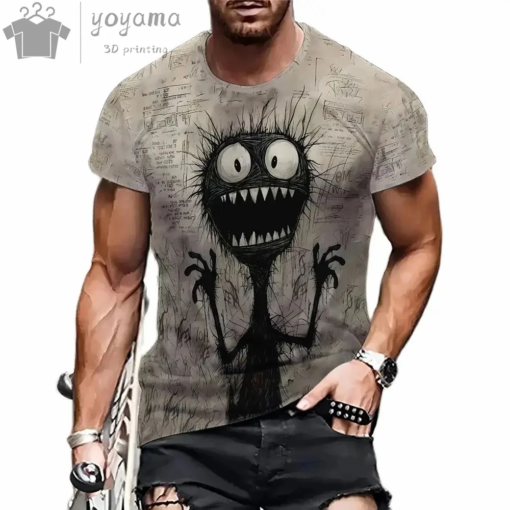 

Funny Print Clothes Men Funny 3D Print Men's Summer Clothes Y2k Man Short Sleeve Tee Funny Graphic T shirt for Men O-Neck Tops