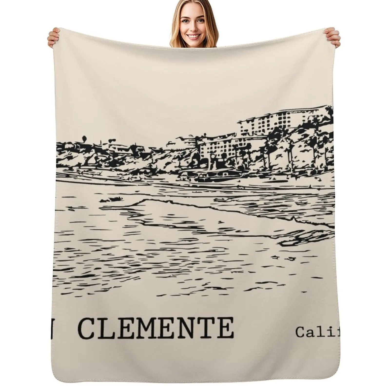 Cobertor San Clemente California, cobertor quente para dormir, para escritório, sofá e cama