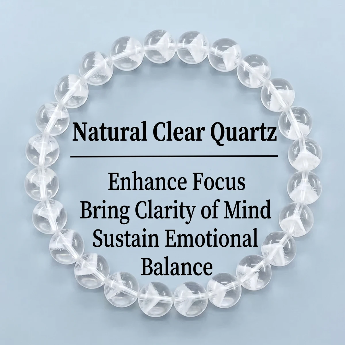 Natural Clear Quartz Pyramid Beaded Bracelet Unisex Elastic Stretch Band Mindfulness Clarity Stone Wristband Yoga Jewelry Gifts