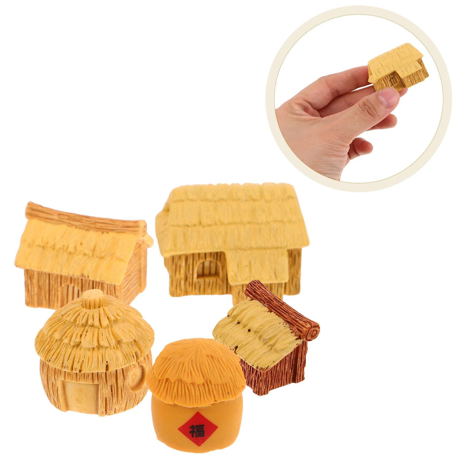 5 stücke Miniatur Harz Haus Micro Landschaft Cottage Bauernhaus Dekor Für Fee Garten Bonsai Terrarium Diy Hause Dekorationen Mini