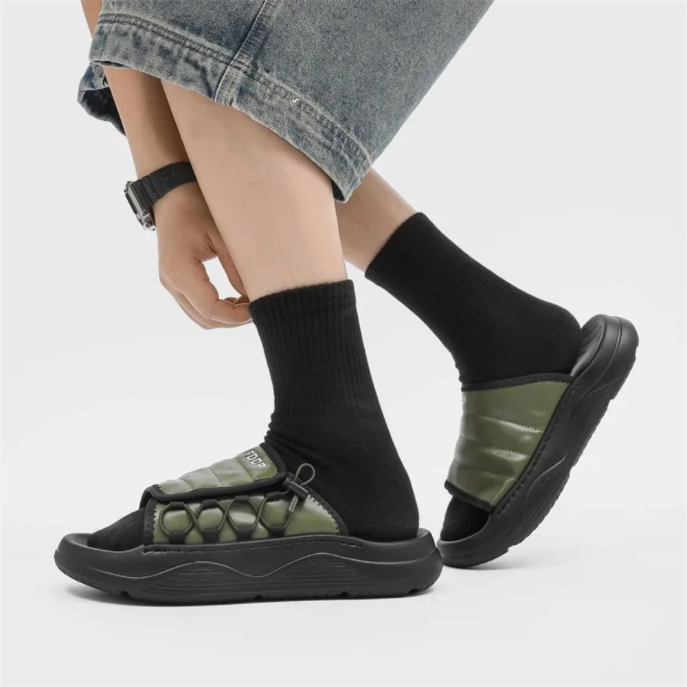 

Platform Sandals Men's Summer Outdoor Sandals Lightweight Slip-On Beach Shoes Anti-Slip Casual Flat Footwear Breathable Open-Toe