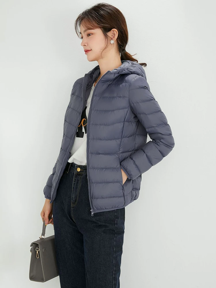 Inverno para baixo jaquetas mulheres 2022 ultra leve portabl pato branco para baixo senhoras sólido ultraleve com capuz casaco parka outwear feminino