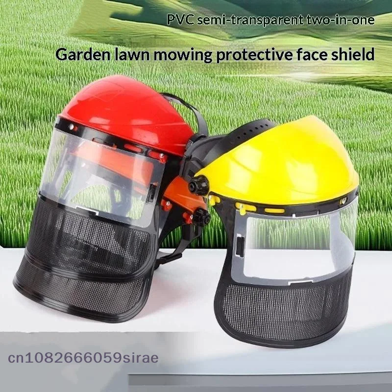（CC44）Garden Grass Trimmer Weed Wacker Safety Helmet Hat With Full Face Mesh Mask For Logging Brush Cutter Forestry Protection