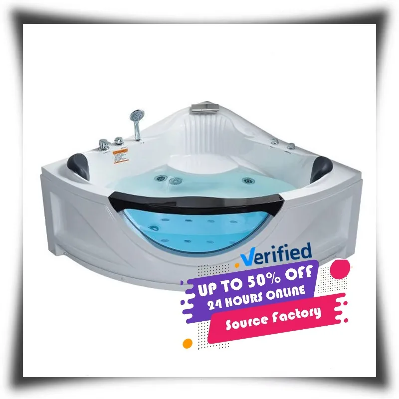 Best Selling Hotel Project Hot Sale Double People Freestanding Acrylic Massage Bathtub Spa Whirlpool Bath Tub with TV