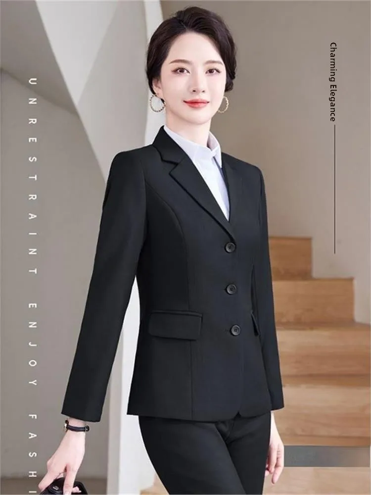 Spring Autumn Small Size Women's Suit Set Jacket Professional Outfit College Student Formal Interview Workwear Elegant