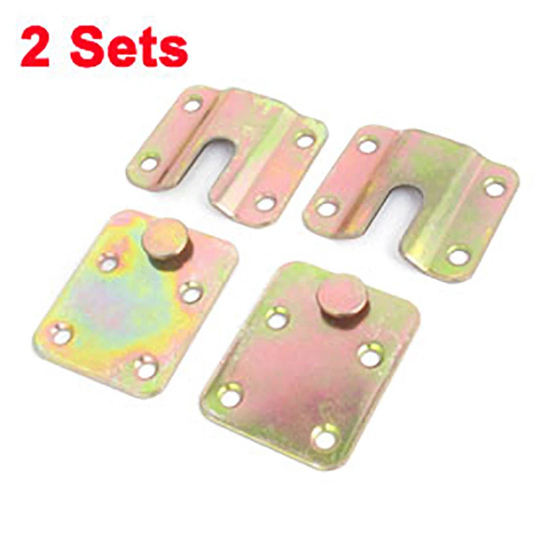 Uxcell 2set Metal Invisible Hinges Hooks Headboard Display Wall Picture Iron Interlocking Bracket Furniture Connector Hanging