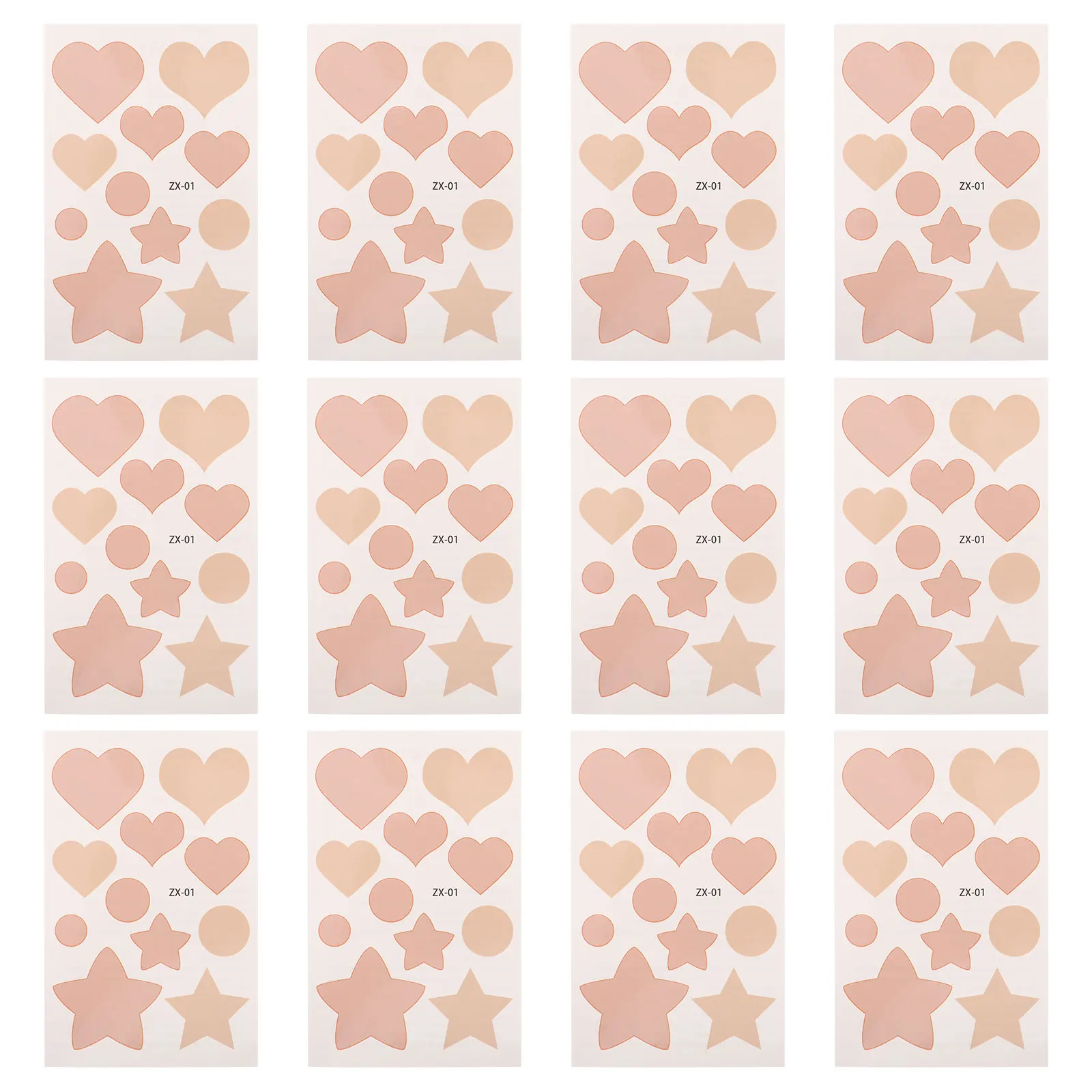 

12pcs Scar Cover Patch Ultrathin Invisible Concealer Stickers for Face Wound Professional Sheets Skin Matching Breathing Design