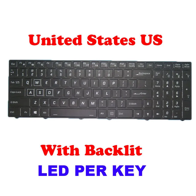 

LED PER KEY Backlit Keyboard For CLEVO P950 P950ED P950RC P950RD P950RF P960 P960RC P960RD P960RF P960EN/RN P970 P970RC P970EF