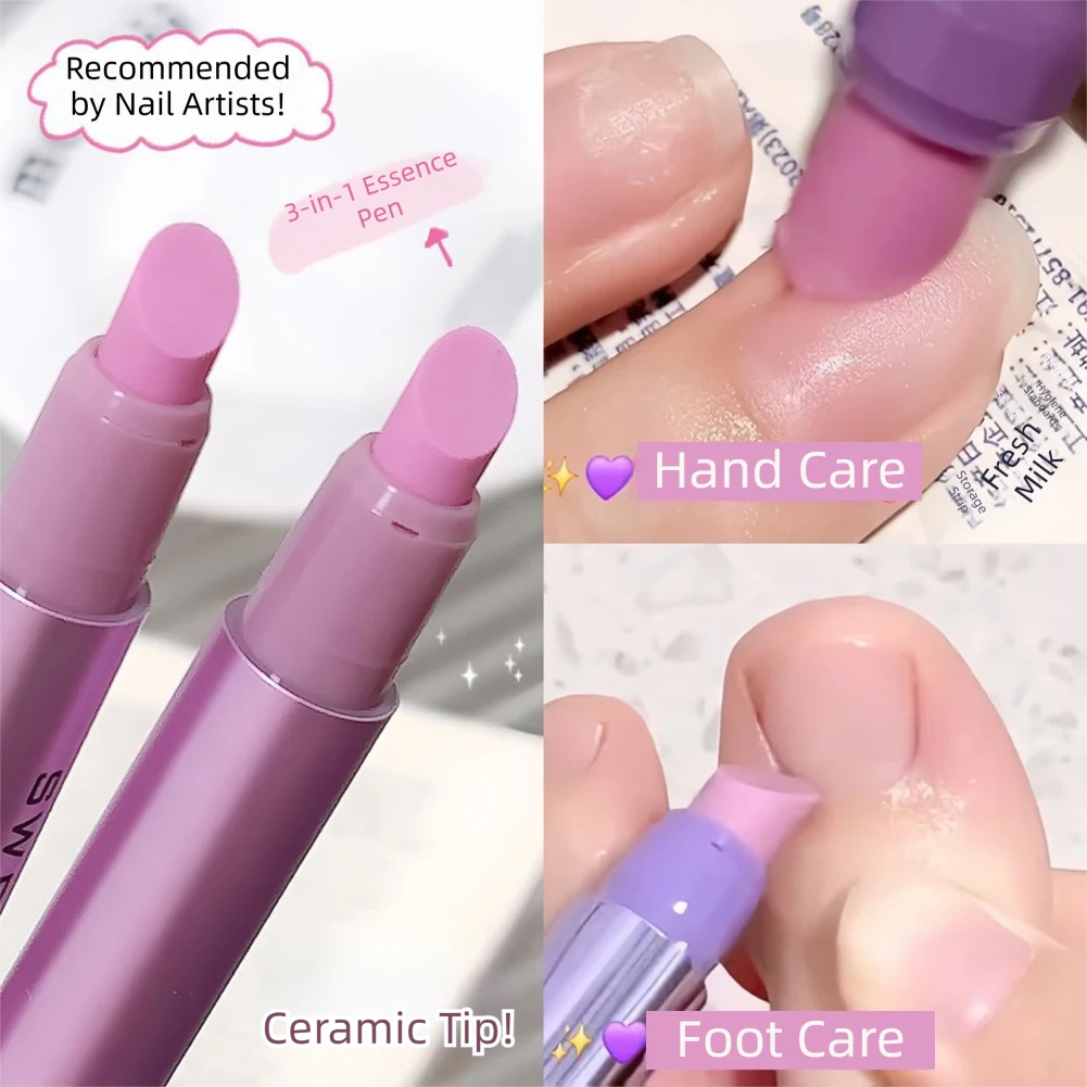 ,3 In 1 Nail Care Pen Cuticle Oil Pusher Gentle Exfoliation Dead Skin Remover Nail Bed Nourishment Cuticle Care Nail Repair view 6