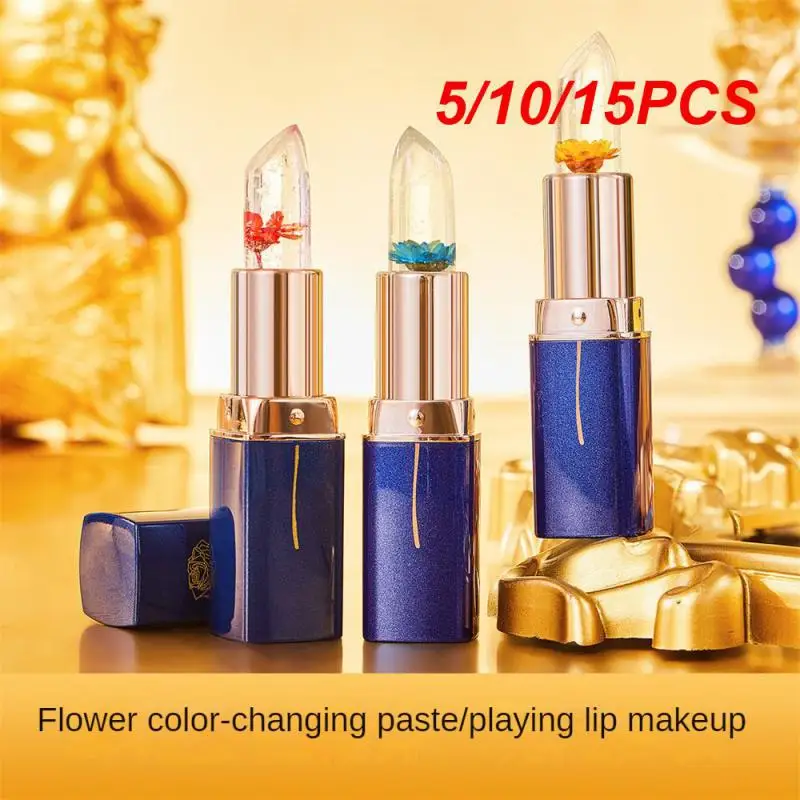 

5/10/15PCS Blue Rose Lip Glaze Lipstick Gift 3 Color Flower Lipstick Cosmetics Colored Lip Balm Color Change Lipstick Lip Care