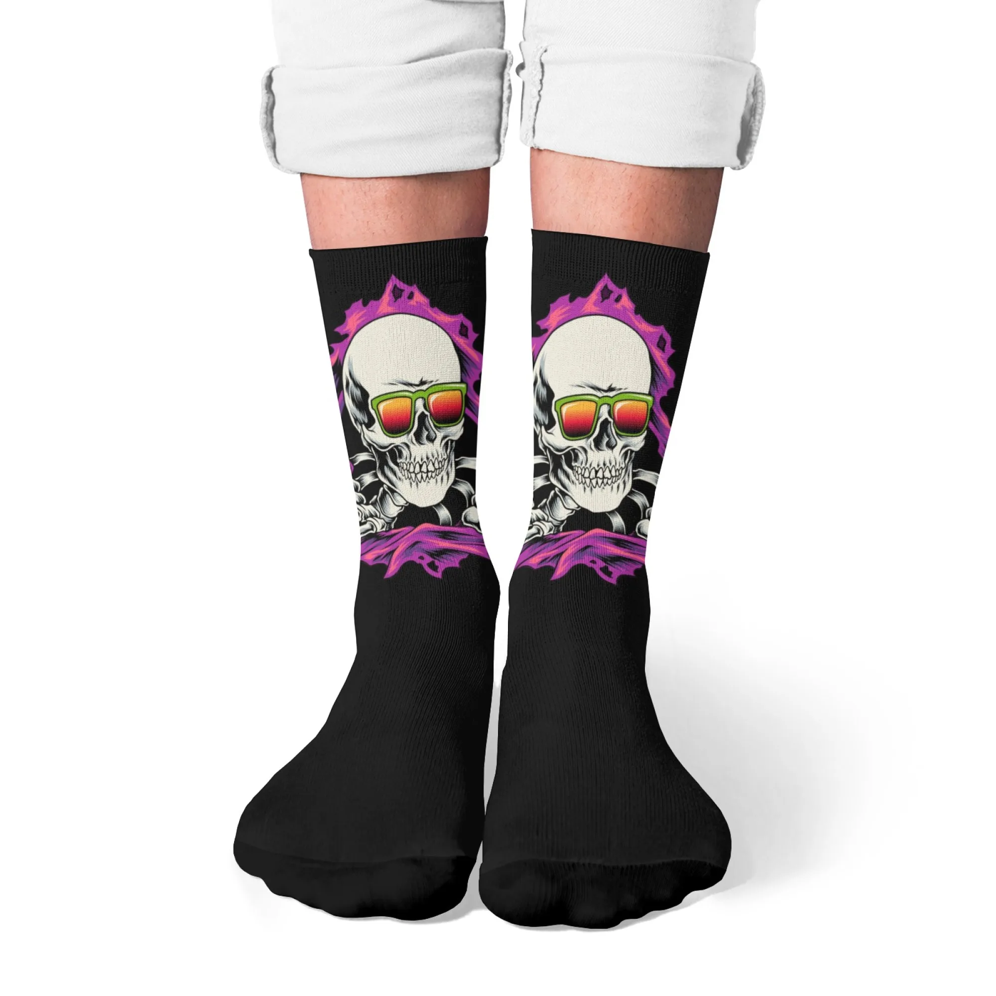 Neuheit lustige Schädel Druck Herrensocken Straße Hip-Hop Trend Crew Socken kreatives Design lässige Mode Socken geeignet für Geschenke