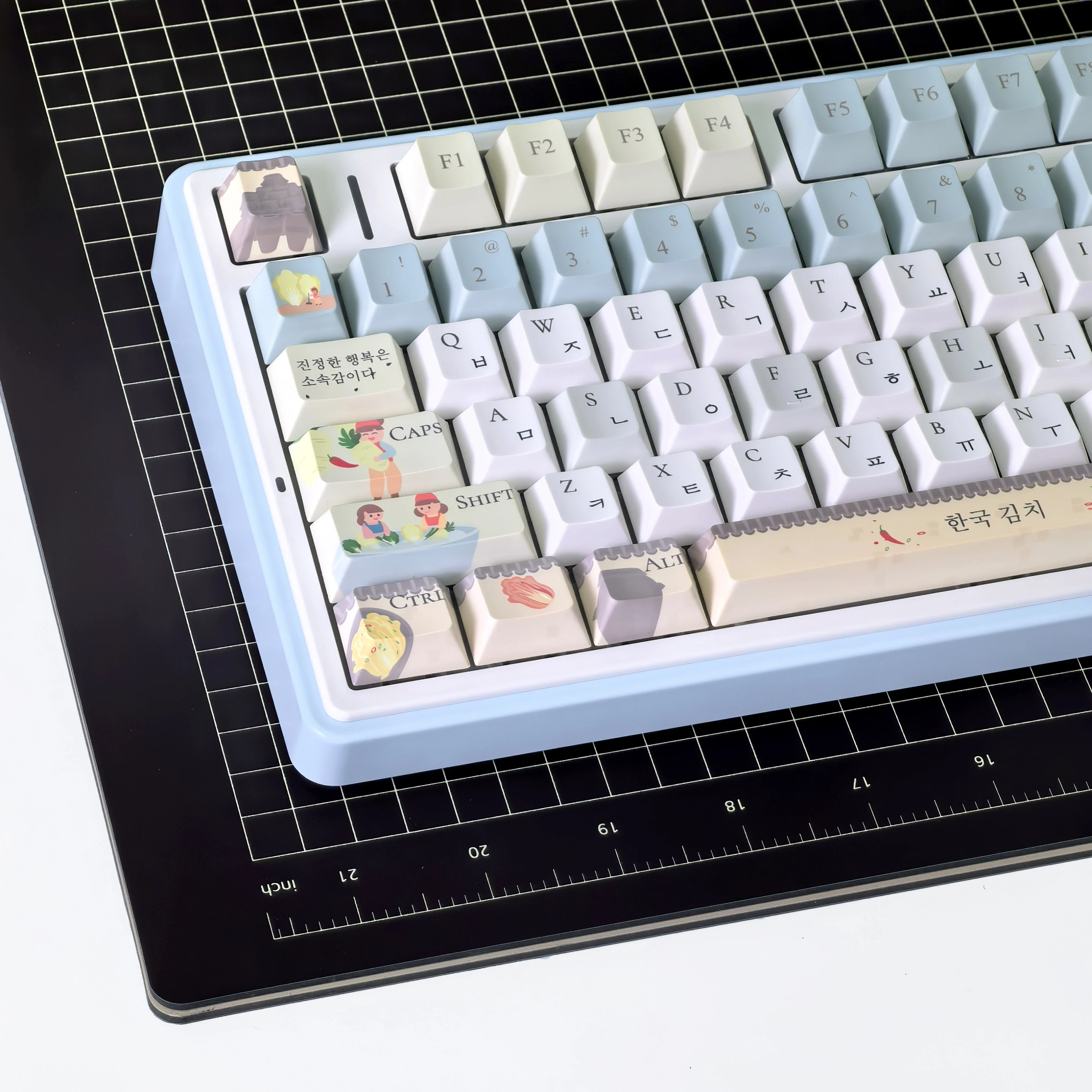 Teclas coreanas Kimchi Morandi Color cultura coreana diseño Iso/Ansi para teclado Aula F75/F99 teclas personalizadas