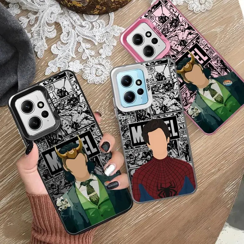 

phone cases for Xiaomi Redmi Note 13 12 Pro 5G 11 10S 12S 12pro 10 4G 13pro funda Back Shell Cover Loki Iron Man Marvel Spider