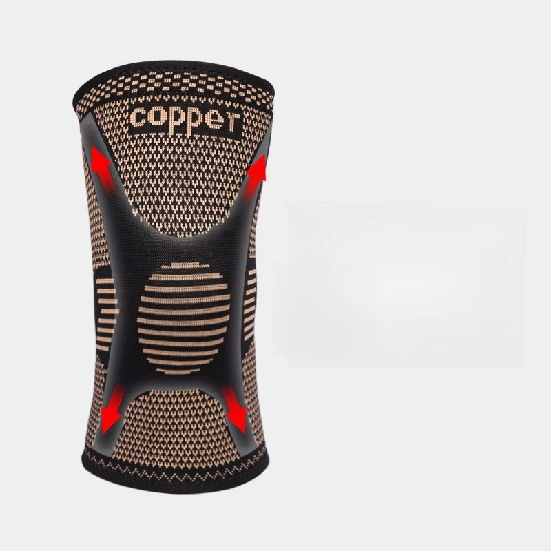 2025 Nuove ginocchiere lavorate a maglia di vendita calda Ginocchiere agli ioni di rame Ginocchiere sportive per pallavolo da basket traspiranti elastiche su quattro lati