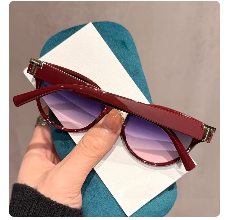 Neue Sonnenbrille im Cat-Eye-Stil mit T-förmigen Bügeln und kleinem Duft für Damen DS-8820 – Detail 13
