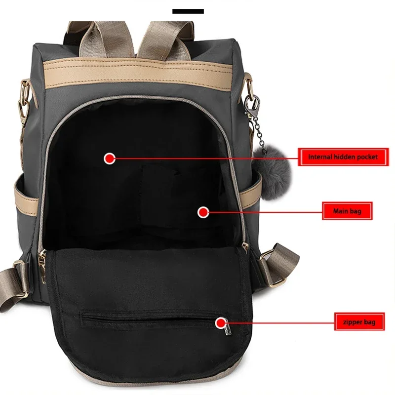 Multifunctional fashionable Oxford cloth waterproof backpack mommy bag diaper storage bottle insulation travel backpack