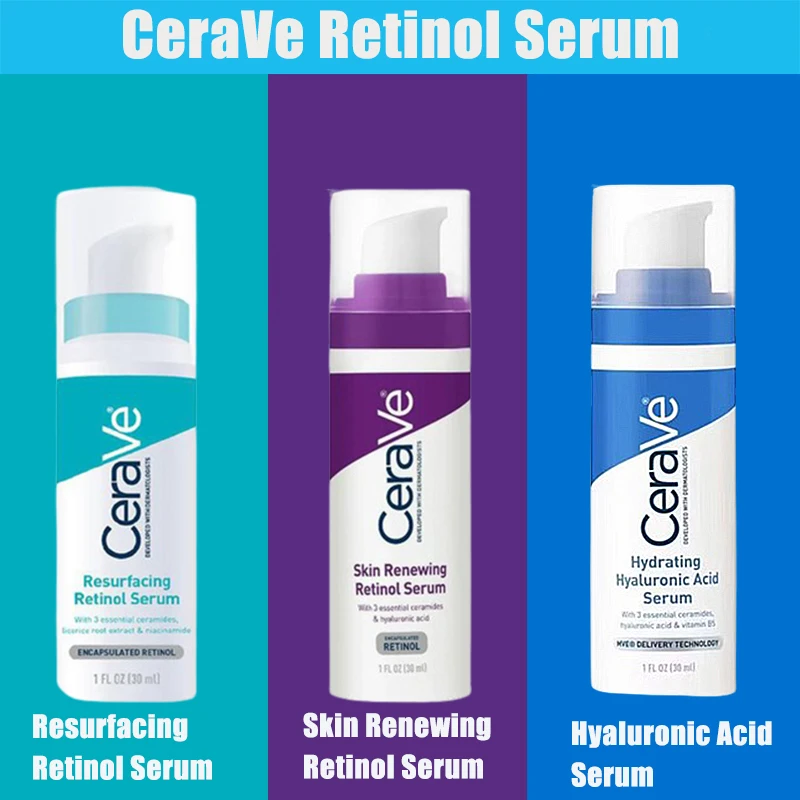 30ml CeraVe Skin Renewing Retinol Resurfacing Hydrating Hyaluronic Acid Serum For Post-Acne Marks and Skin Texture Pore Refining 1