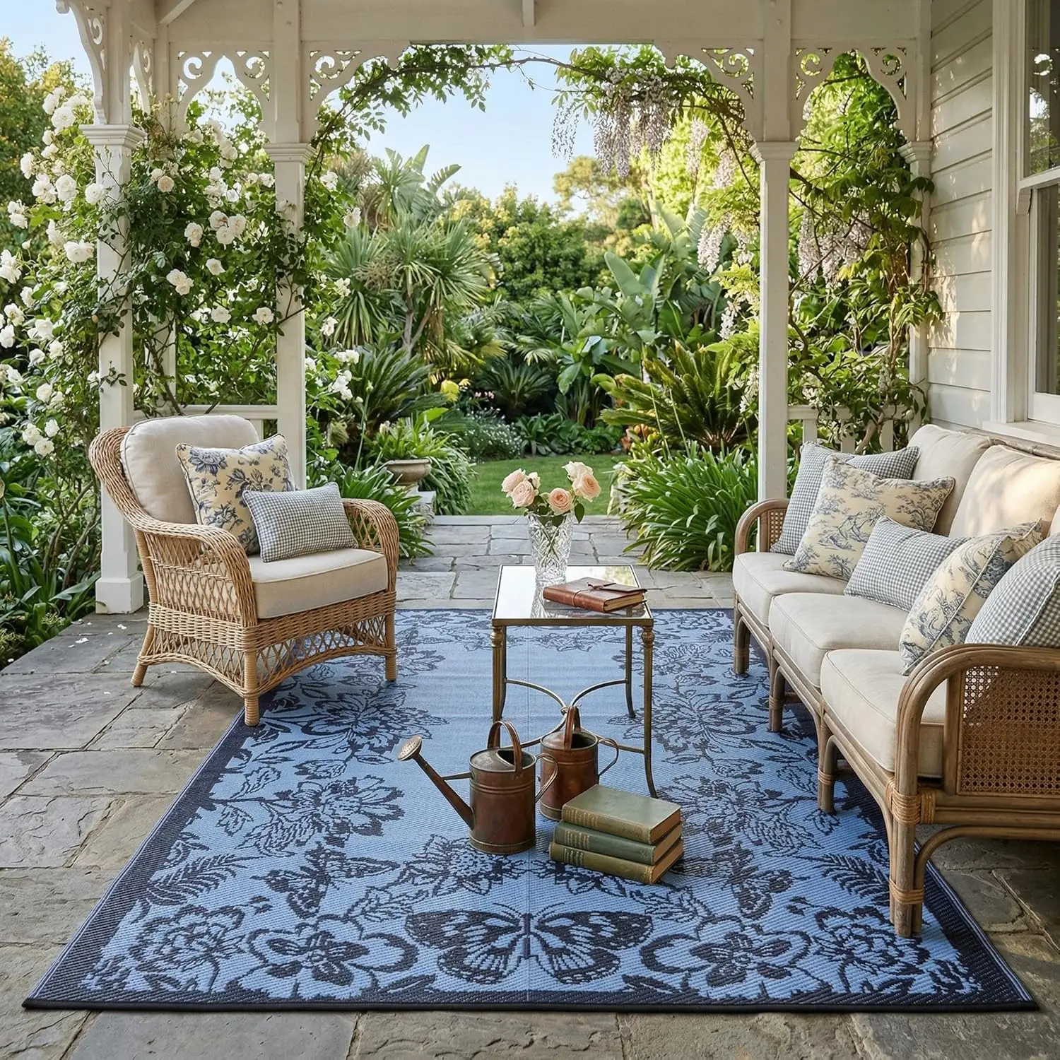 

5’x8’ Waterproof Patio Outdoor Rug, Outdoor Plastic Straw Rug for Camping, RV Mat Outside, Indoor Outdoor Carpet for Porch,