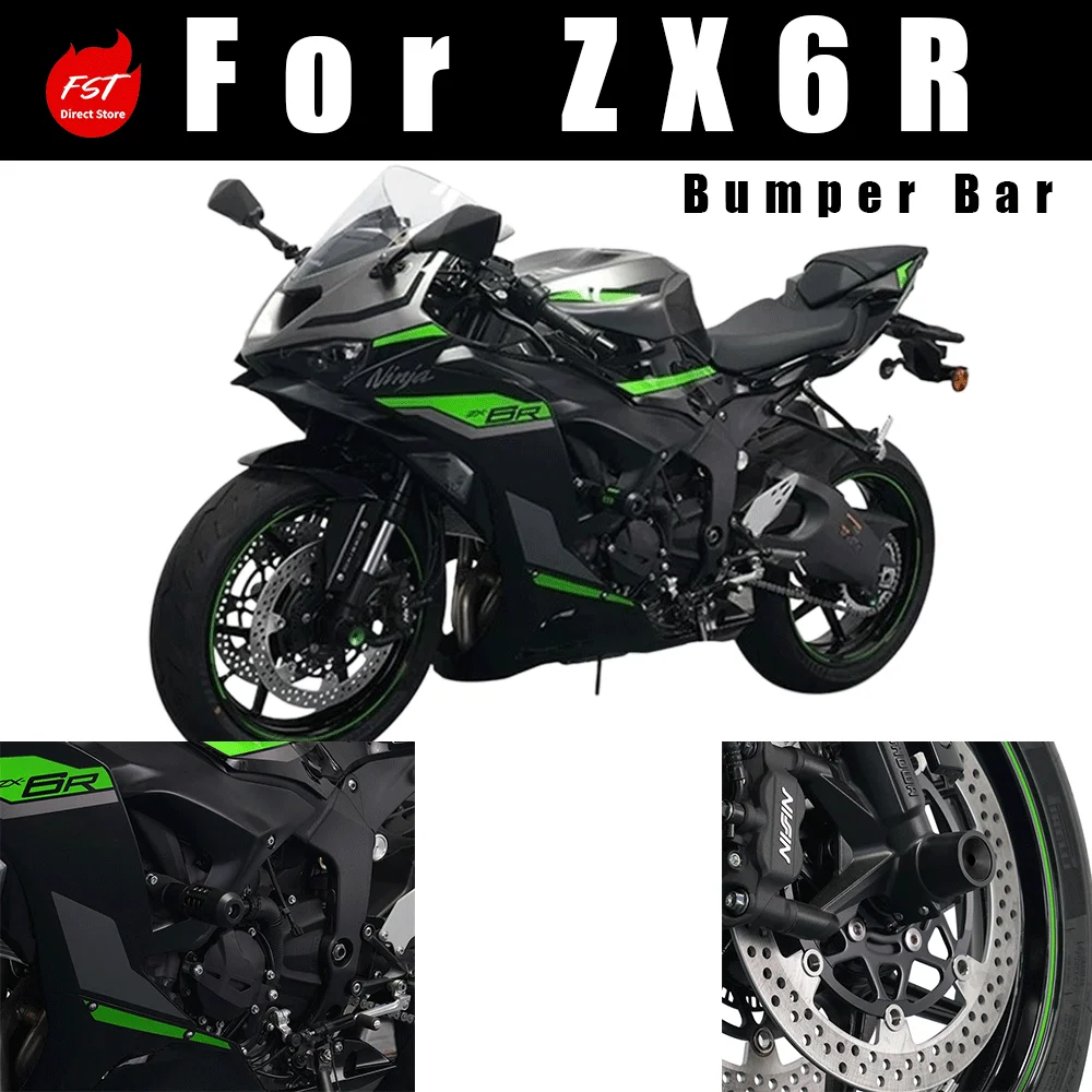 Crash Bar Fits ZX6R, Anti‑Drop Ball & Anti‑Fall Pad Mod Parts for Kawasaki Motorcycle