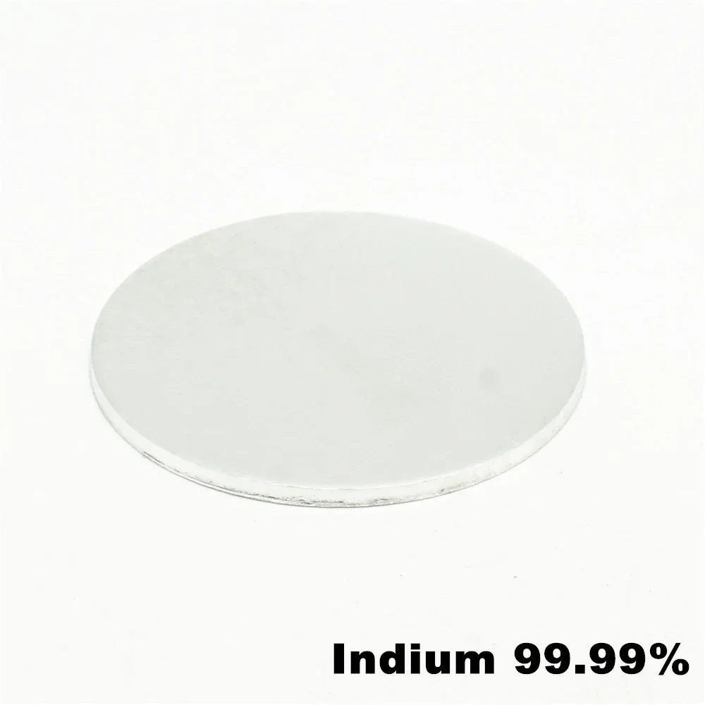 Dia.50*2mm Indium Disc Pure In Sputtering Target for Element Collection Hand Made for Period Metal Display Science Gift