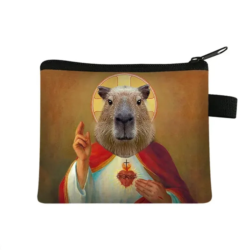 Cute Capybara Animal Coin Bag Women Purse Credit Card Key Earphone Holder Men Coin Purses Smal Handbag Money Bag Mini Wallet