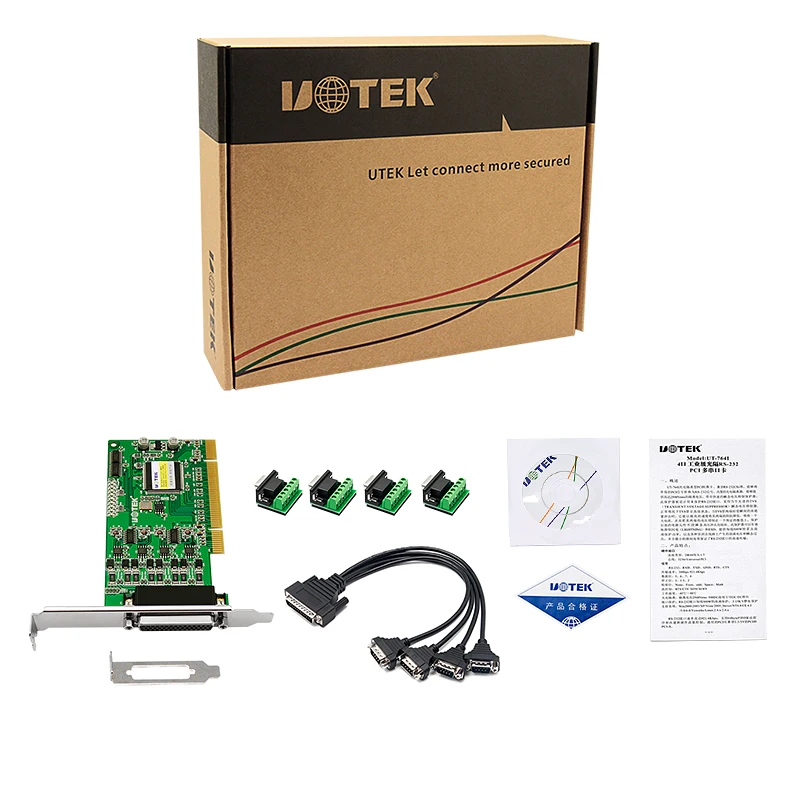 UOTEK PCI a RS-485 scheda seriale RS485 convertitore di espansione DR44 ad alta velocità a 4 porte con isolamento UT-734