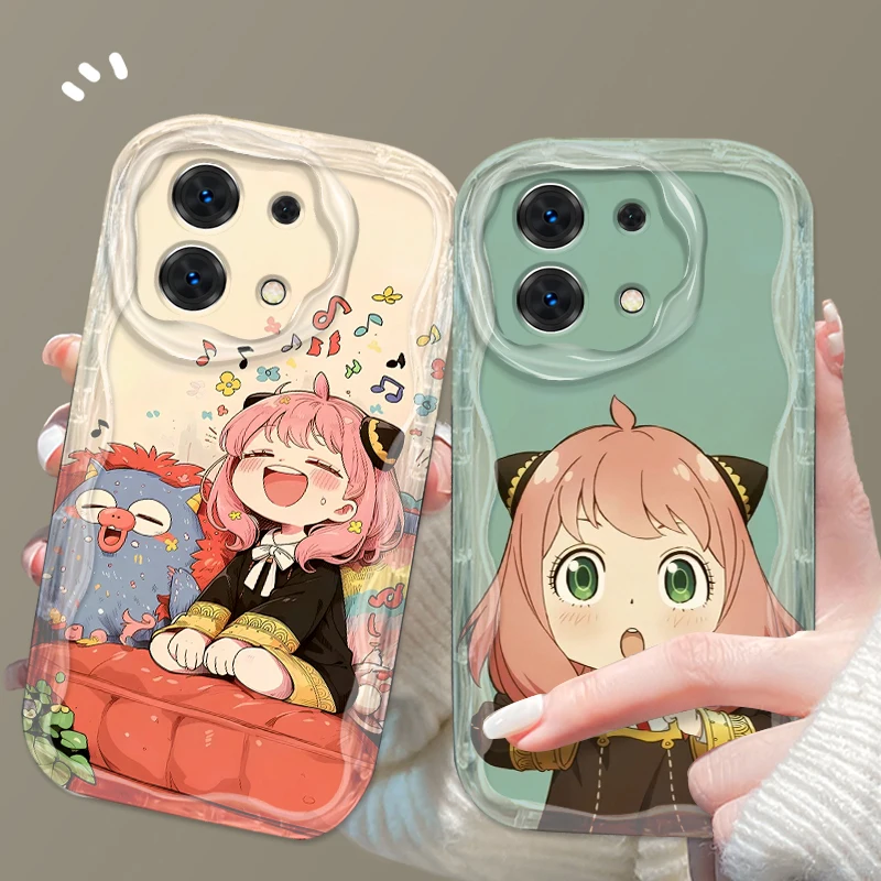 SPY×FAMILY Anya Kawaii Cute For Xiaomi Redmi Note 13 12 12S 11S 11 10 9 8 10A 9C 9T Pro Plus 5G Wave Oil Cover Phone Case