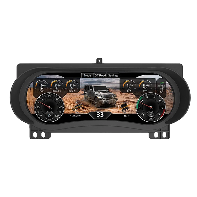 

Digital Instrument Cluster for Jeep Wrangler JL/Gladiator (2018-2023),Dashboard Speedometer, 12.3’’ Anti-Glare Screen